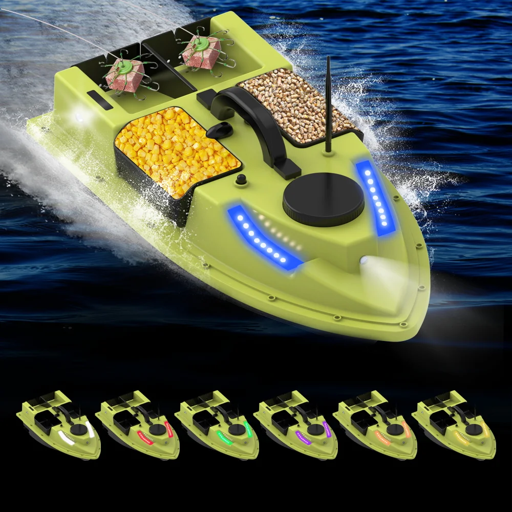 

GPS RC Bait Boat 600M Wireless Remote Control Fishing Bait Boat Fishing Feeder Boat with 4 Bait Containers 2KG Load Fishing Tool