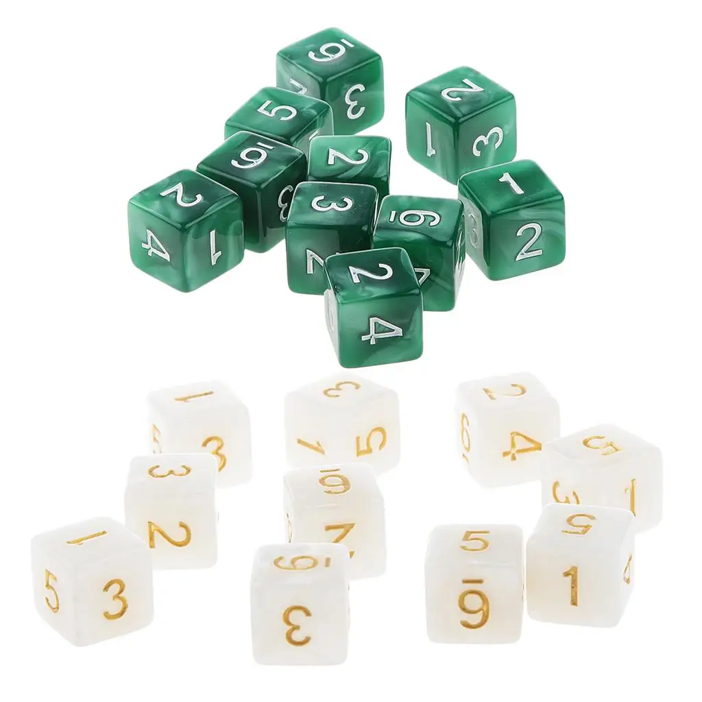 20Pcs Opaque Dice Set D6 Six Sided Die Square for &