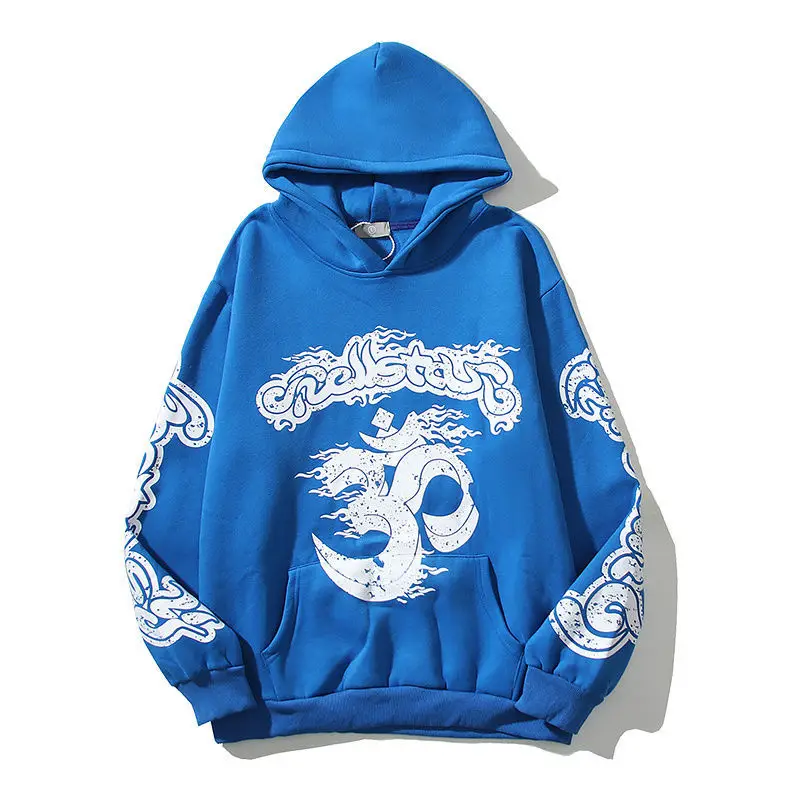 European And American High Street Retro Hiphop Hoodie Small Crowd Plush Men's And Women's Hoodie Slouchy Style