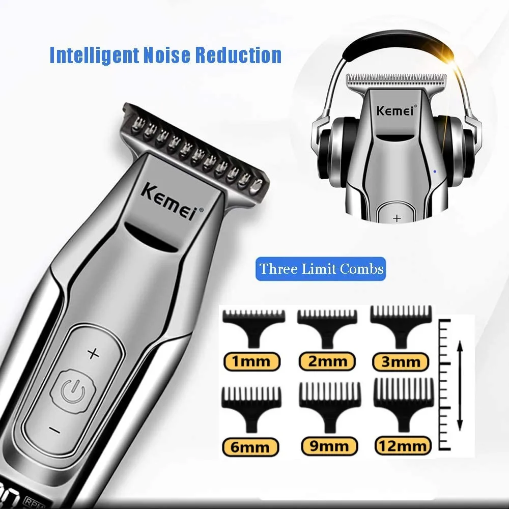 Professional Hair Clipper Beard Trimmer for Men Adjustable Speed LED Digital Carving Clippers Electric Razor KM-5027 6