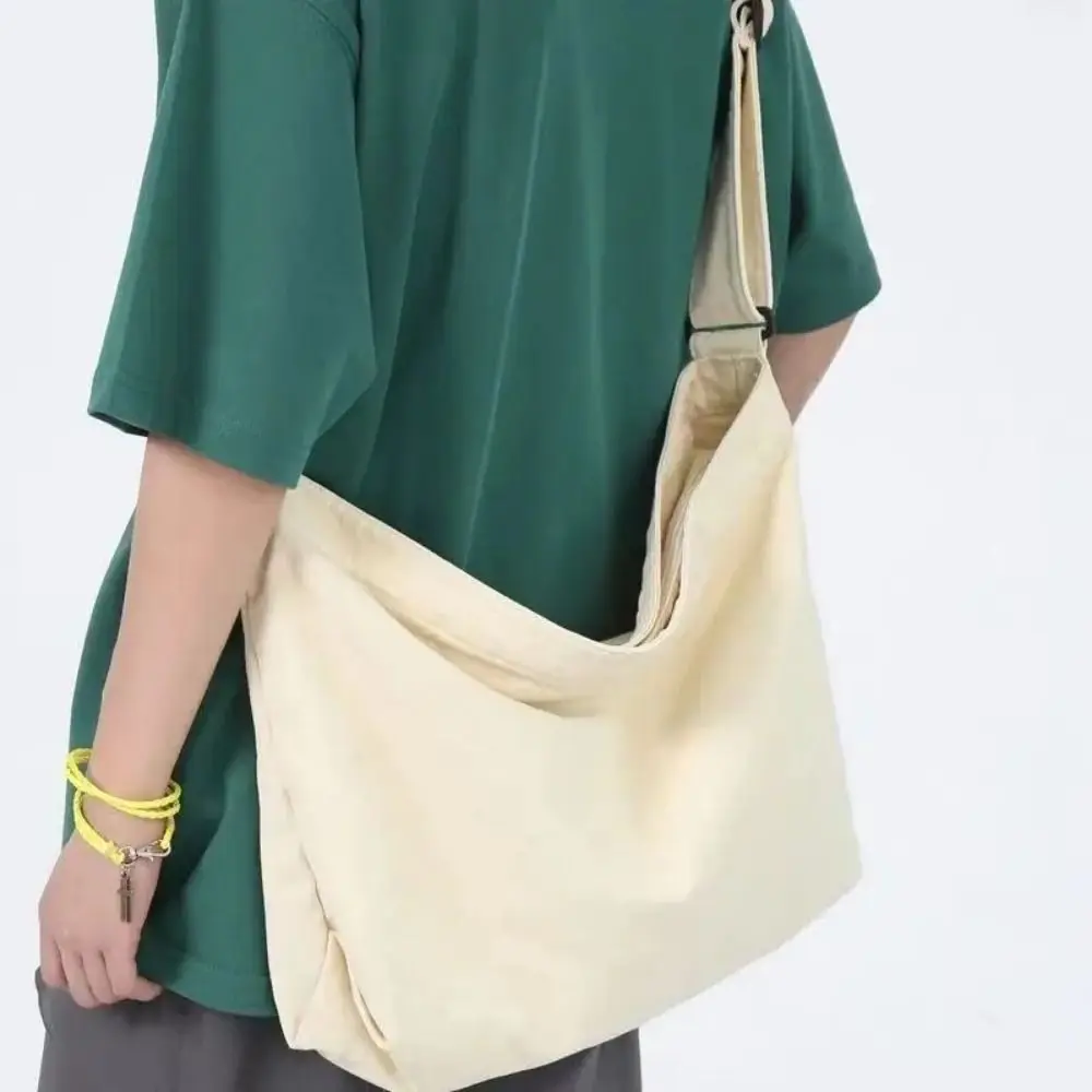 Retro Canvas Shoulder Bag Korean Style Large Capacity Messenger Bag Multi-purpose Women Men Travel Tote Bag