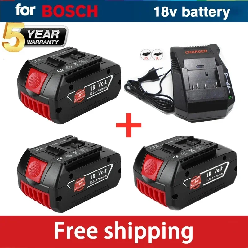 

For 18V Bosch 6Ah for Bosch Electric Drill 18V Rechargeable Li-ion Battery BAT609 BAT609G BAT618 BAT618G BAT614 Charger
