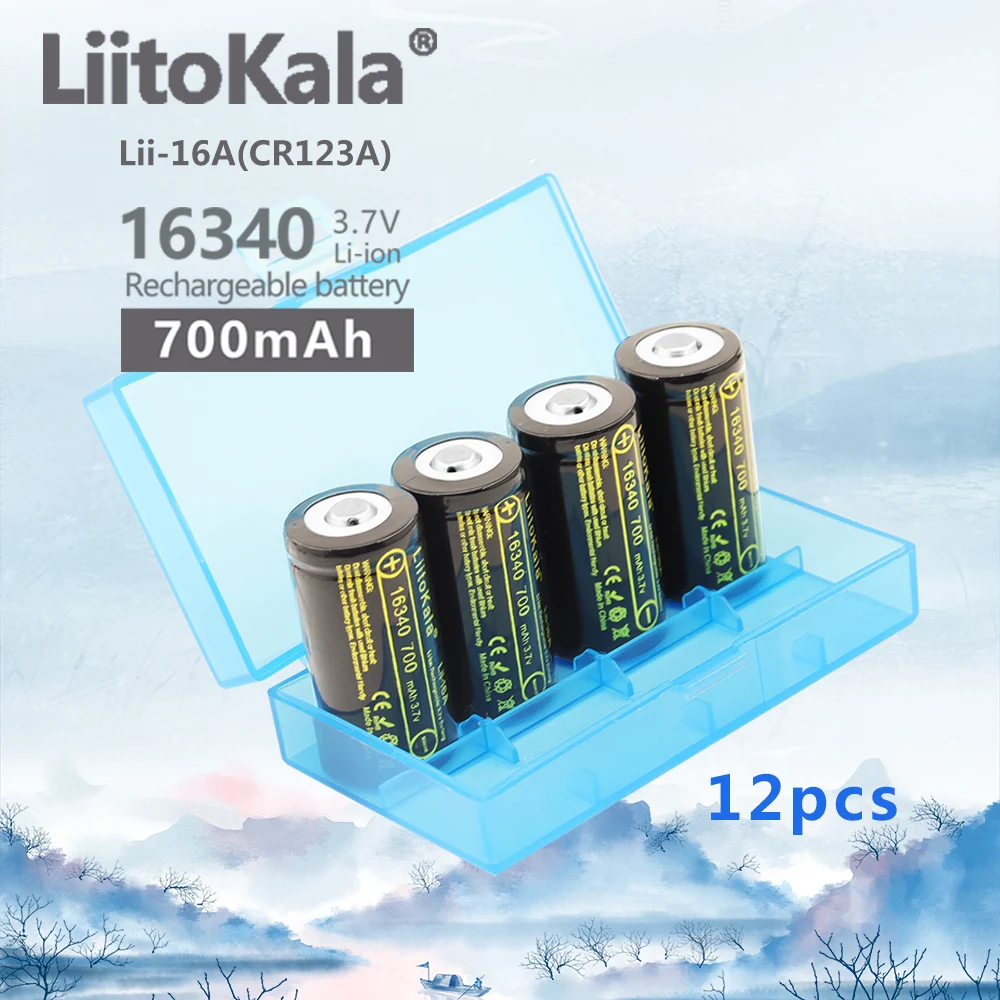 

12 шт. LiitoKala Lii-16A CR123A CR17345 16340 700 мАч 3 В литиевая батарея для камеры электрические игрушки фонарики бритва счетчик воды