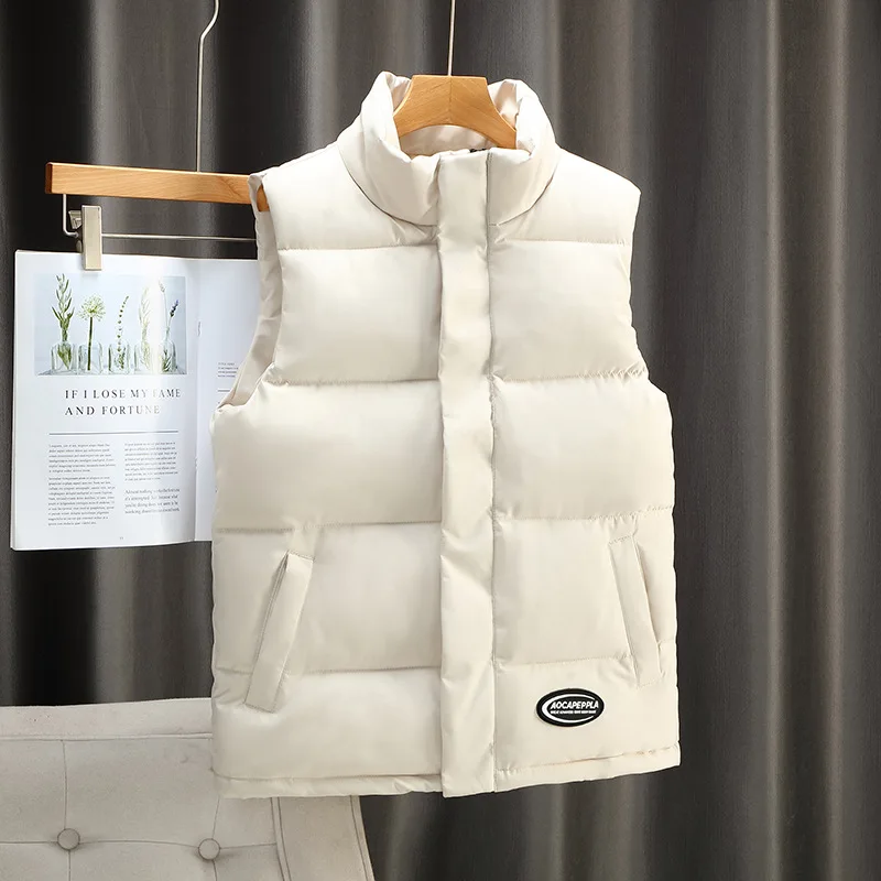 ZOZOWANG 2023 New Mens Vest Jacket Warm Sleeveless Jackets Winter Zipper Coat Autumn Stand-up Collar Casual Waistcoat Clothing