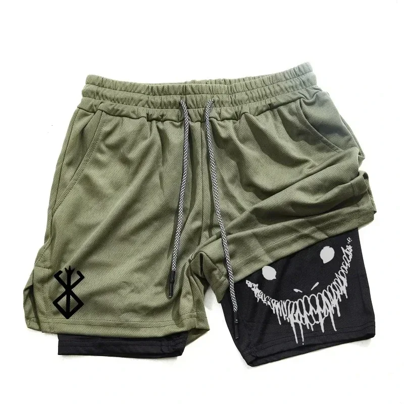 Berserk Men's Sports Shorts 2 in 1, Quick-drying Running Shorts, Gym and Fitness Training Double-layer Shorts for Men 3