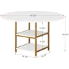 Dining Table Kitchen Tables for Dining Room, 4 People Round Dinner Table with Storage Shelves for Dining Room Kitchen Living 2