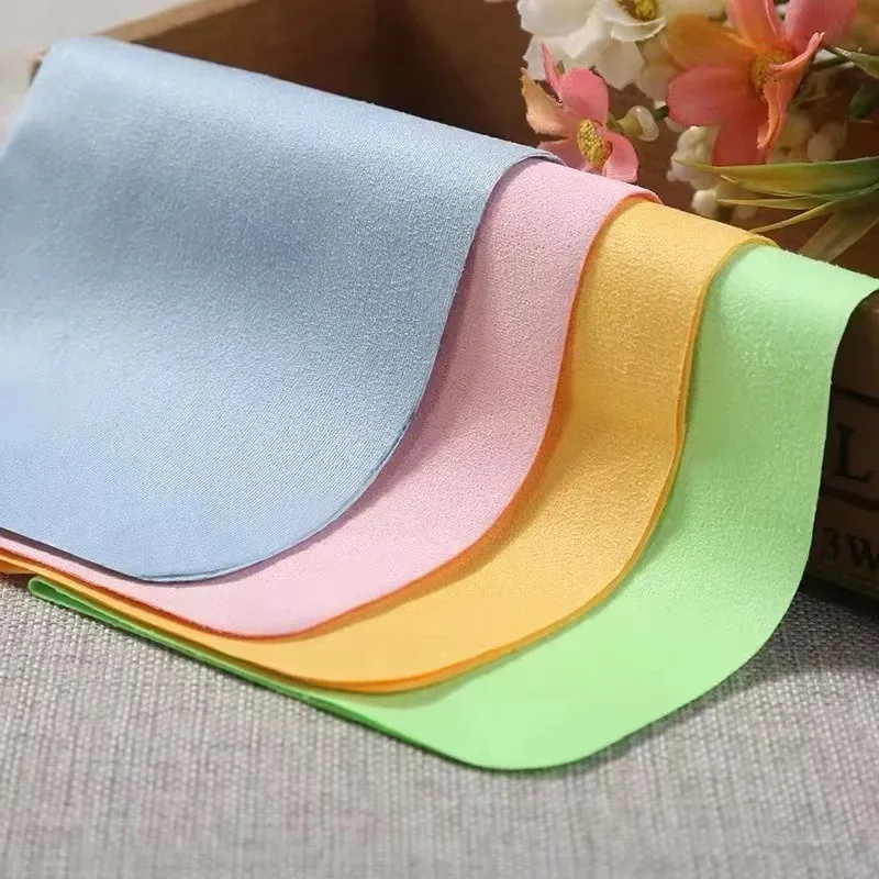 Brillen-Reinigungstuch, Mikrofaser, anpassbar für Bildschirme, Linsen, Nylon oder Polaroid-Brillen, 15 x 18 cm, zufällige Farbe – Detail 3