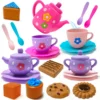 Tea Set For Little Girls, Tea Party Set, Tea Set Including Kettle, Cookies, Kids Play Food, Tea Party Accessories Toy 1