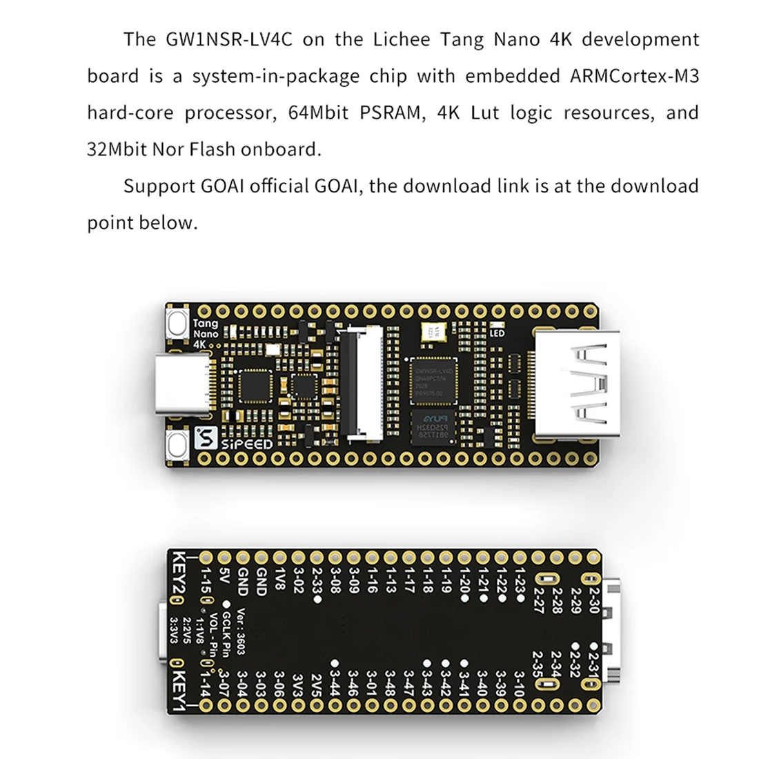   4K Gowin ̴ϸָƮ FPGA GoAI  , HDMI ȣȯ ī޶, OV2640 ī޶ 