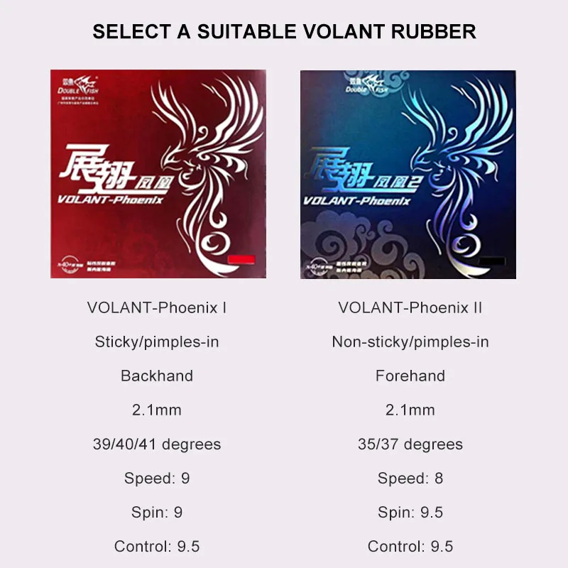 Volant-Pheonix Table Tennis Rubber for Dynamic Loop and Fast Attack