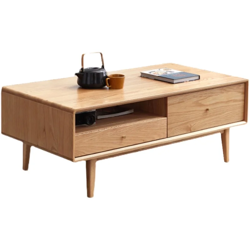 

All solid wood coffee table, Nordic oak environmentally friendly coffee table, modern and simple living room tea table