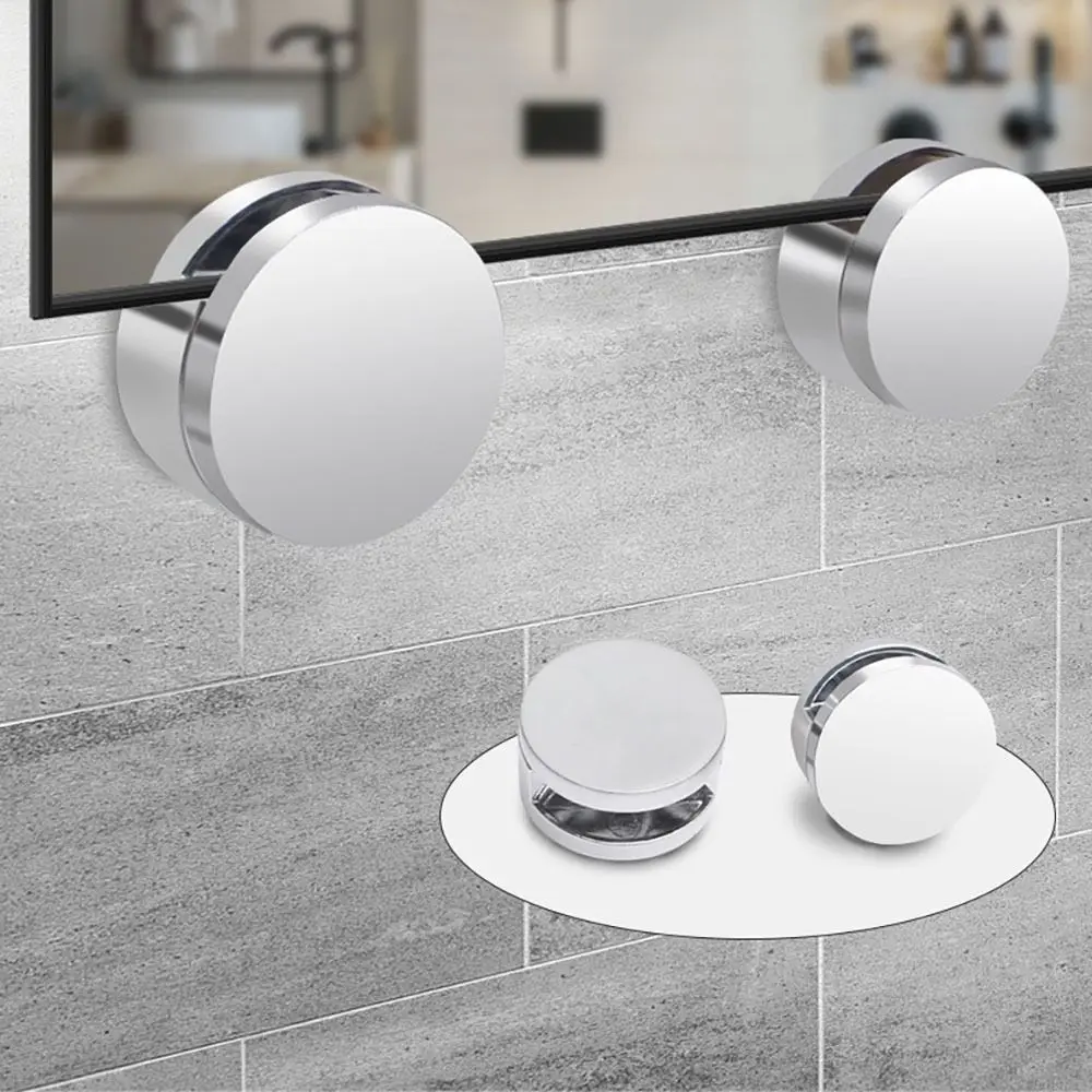【Value Bundle】 New Zinc Alloy Mirror Clip Silver Mirror Fasteners Mirror Fixing Nails Kitchen Cabinet.