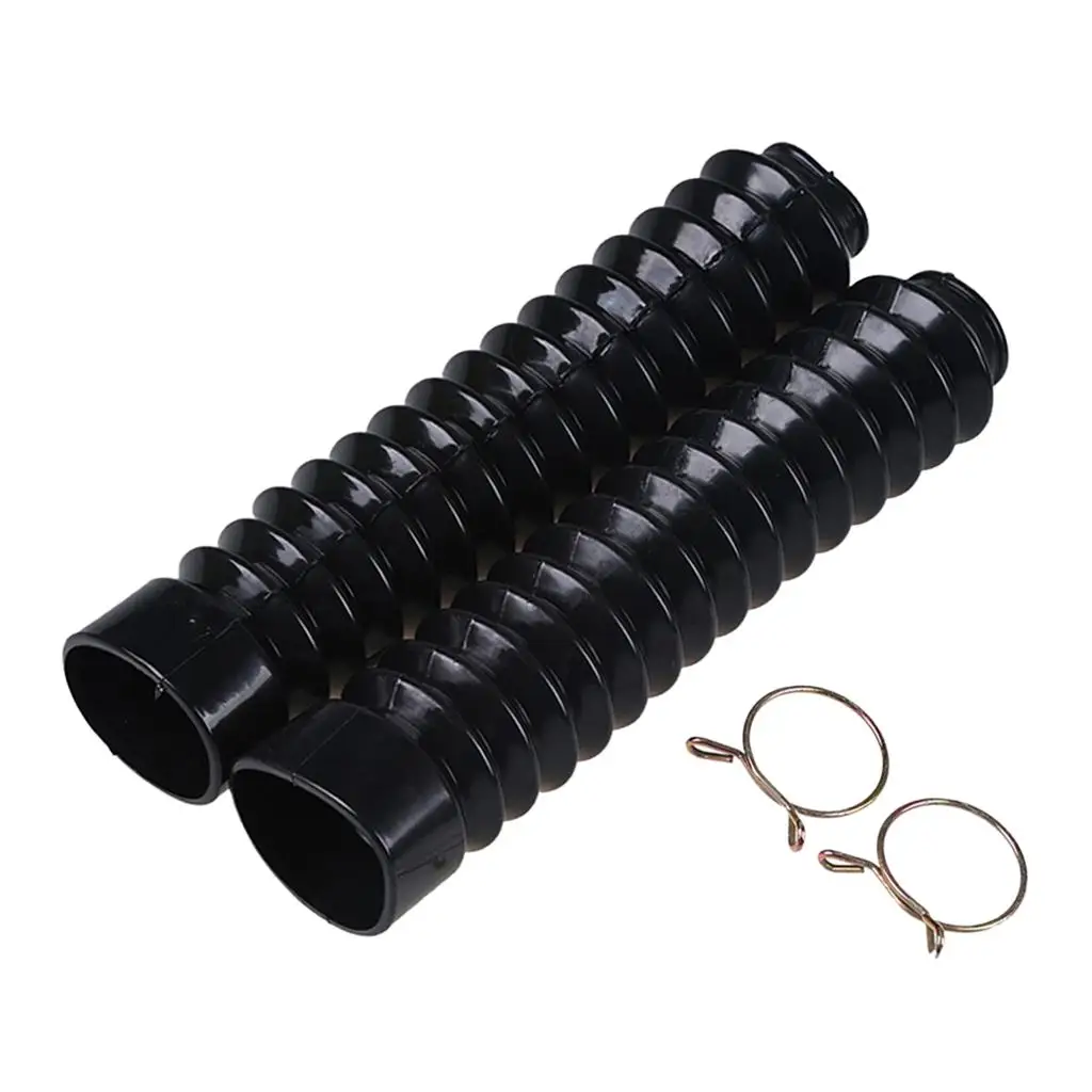 Motorcycle Rubber Fork Gaiters Dust Protection Boots 210x42x25mm Black