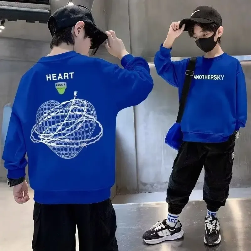 Sudadera informal de otoño para niños, camiseta de manga larga para Primavera/otoño, Top para niños medianos/grandes, sudaderas con capucha para niños 2024