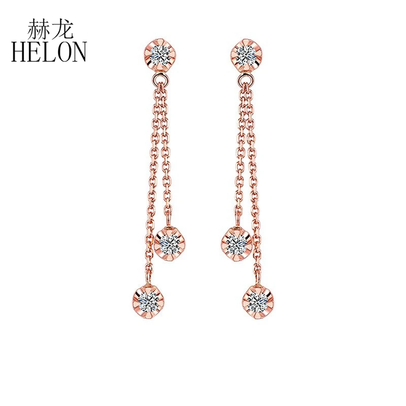 

HELON H/SI 0.15ct Natural Diamonds Solid 18K Rose Gold Stud Earrings Diamonds Engagement Wedding Earrings Women Jewelry AU750