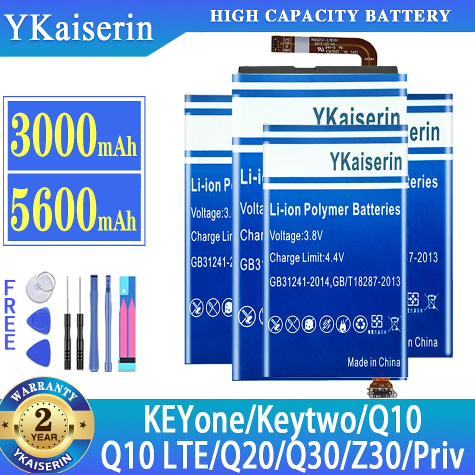 Batteria Ykaiserin Per Blackberry Keyone/Keytwo Key2/Passport 4G Q30/Priv/Q10/Q10 Lte/Q20/Classic Z30 Batteria + Strumenti Gratuiti