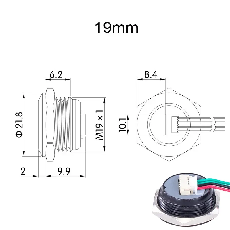 ตัวเลือกสินค้า ปุ่มสวิตช์ LED ปรับแต่งได้ กันน้ำ สำหรับ DIY