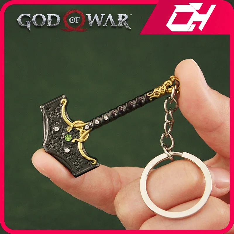 God of War Weapon The Hammer of Thor Keychain Kratos Blades of Chaos Game Weapon Knife Katana Sword Samurai Gifts Toys for Boys 2 4 blades