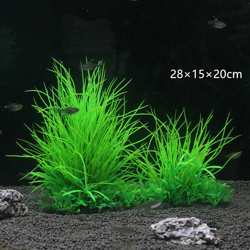 Large Aquarium Plants Plastic Grass Fish Tank Decor Artificial Fake Water Plant Ornaments 24-52cm