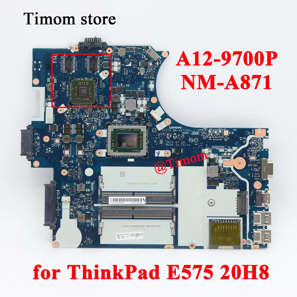 

A12-9700P для ноутбука ThinkPad E575 20H8, независимая материнская плата NM-A871 FRU 01HW715 01HW716 01HW714