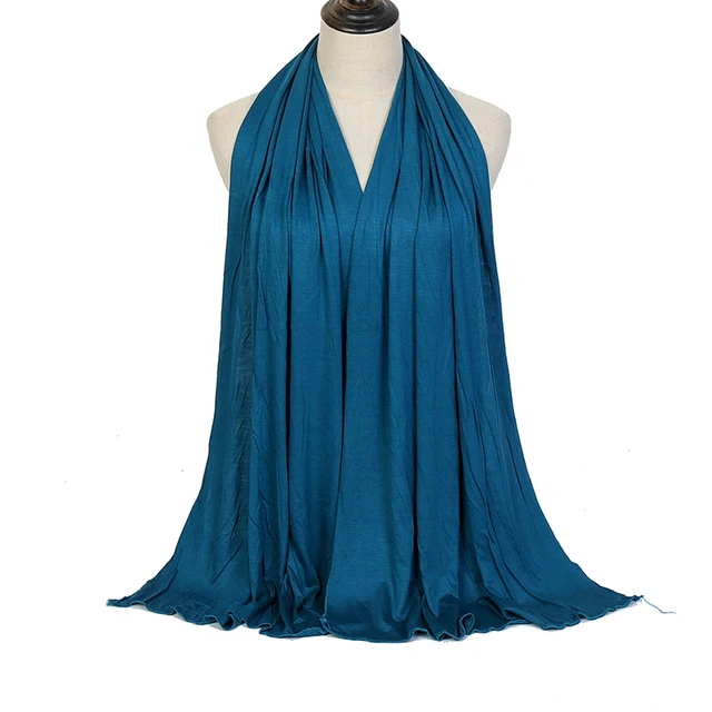 Écharpe Hijab en Jersey de coton Modal de qualité supérieure, châle musulman Long, Turban doux uni, bandeau pour femmes, bandeau africain 170x60cm