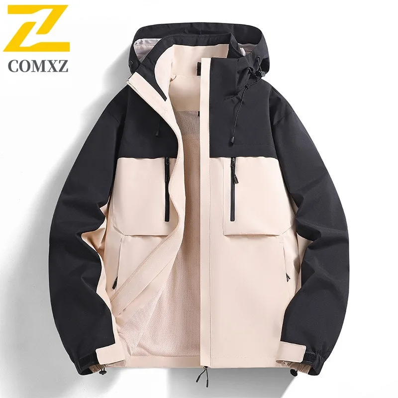 COMXZ Hooded Fashion Jacket Men Hiking Journey Wind Resistant Warm Parka Leisure Outdoor Light Cold Proof Winter New Clothing
