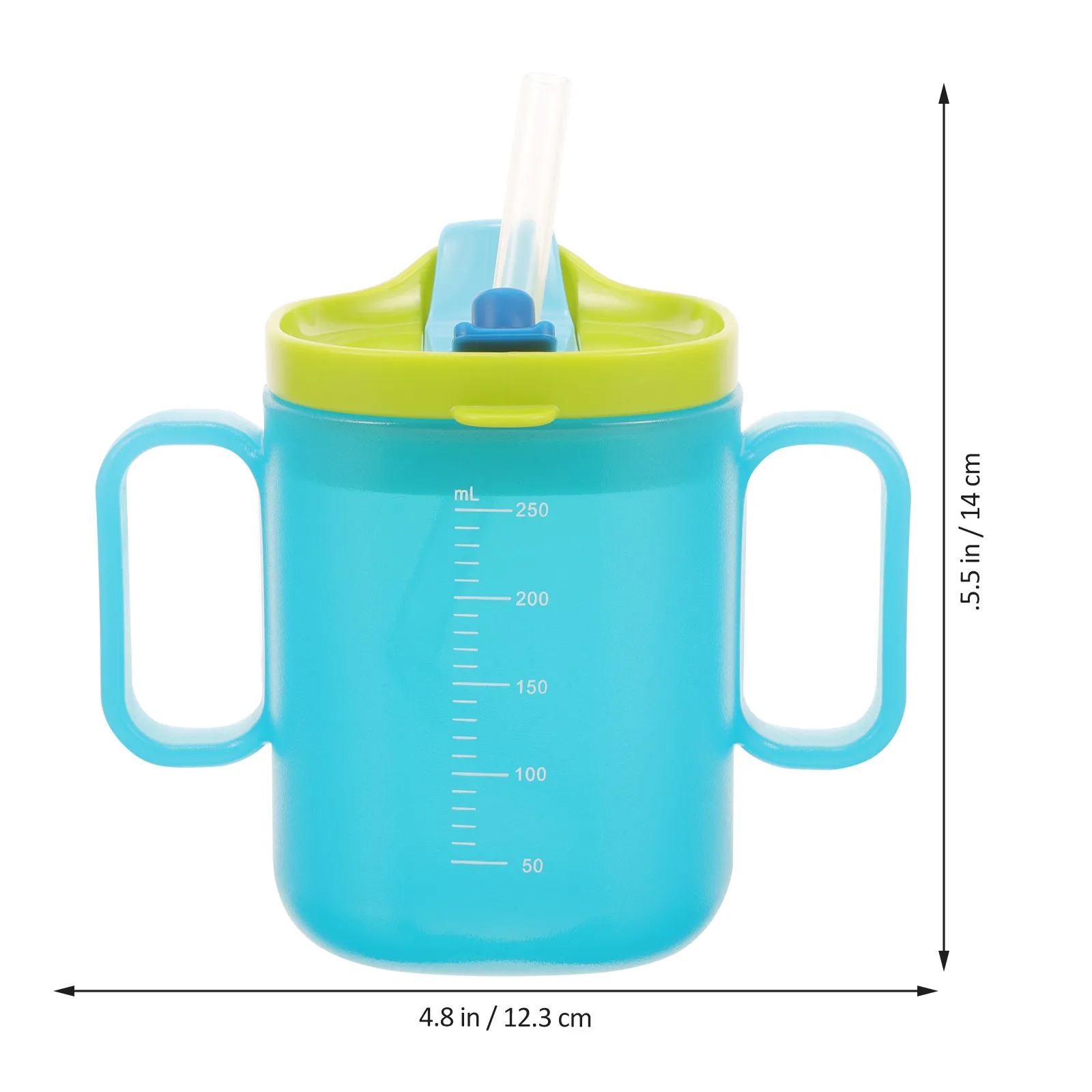 액체 공급 컵 250ml 침대에 누워 있는 노인 장애인 환자를 위한 경량의 유출 방지 음주컵 출산 중 질식 방지 컵