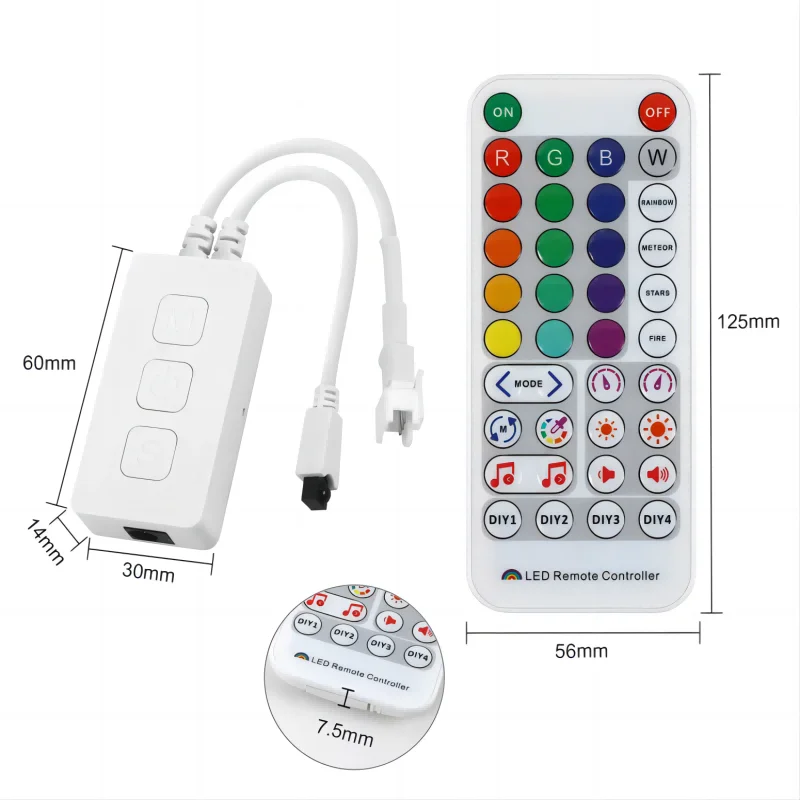 SP511E WiFi Music LED Controller WS2812b WS2811 Addressable Pixel Rgbic LED Strip Dual Output Alexa Smart Voice APP Controller