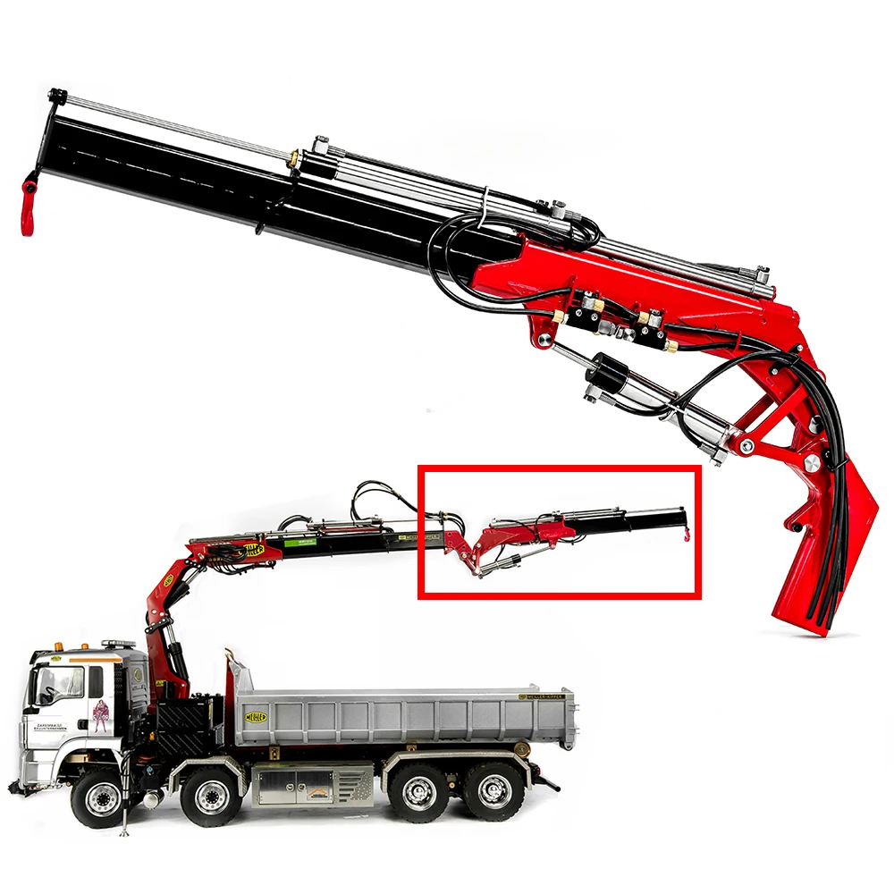 Grue Hydraulique Métal LESU 1/14 – Bras Extensible Pour RC Camion Tombereau