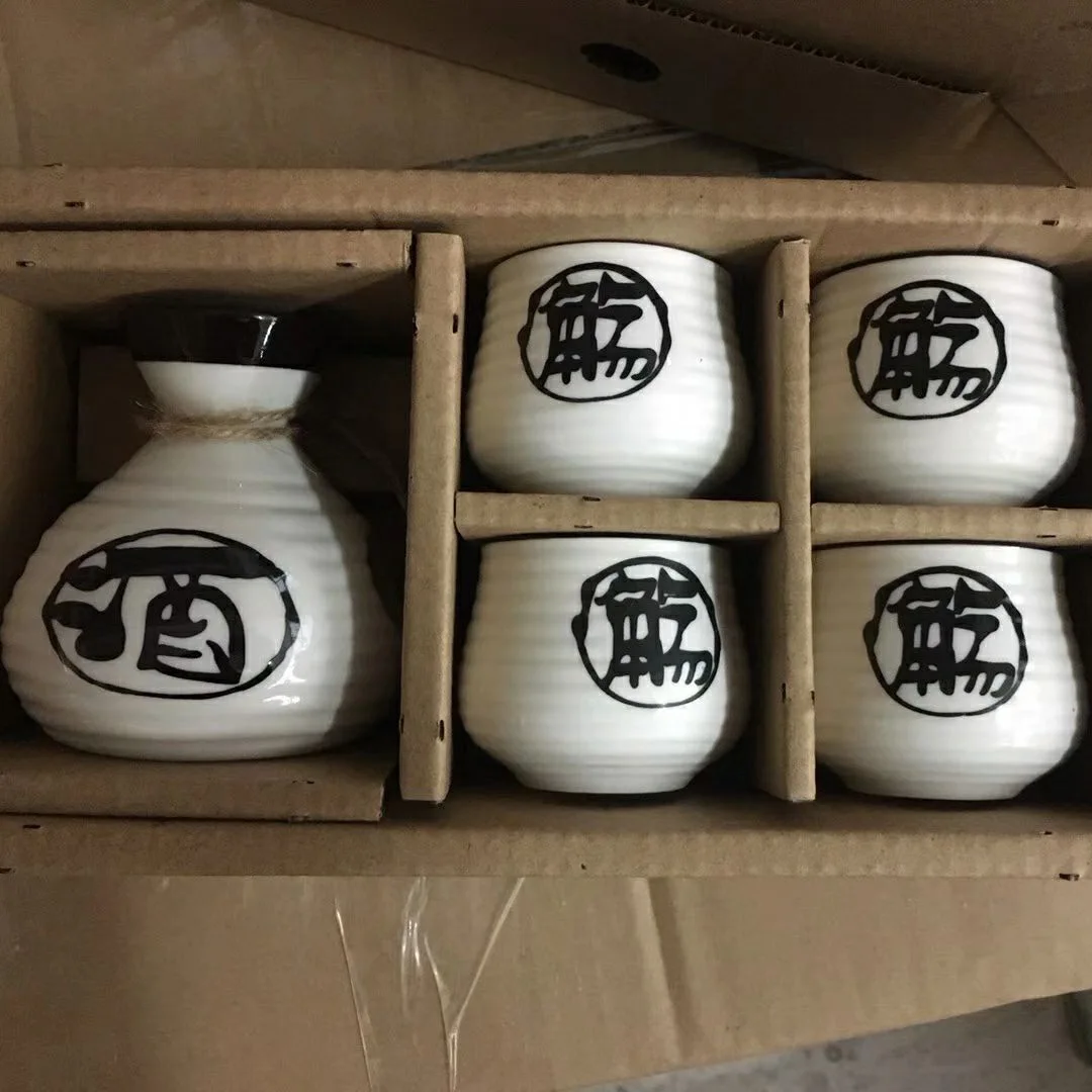 Japanese Bar Sets Ceramic Wine Set Sake Cup Flask Sprinkler Soju Bottle Cup For Restaurant Home Bar Accessories Supplies Gifts
