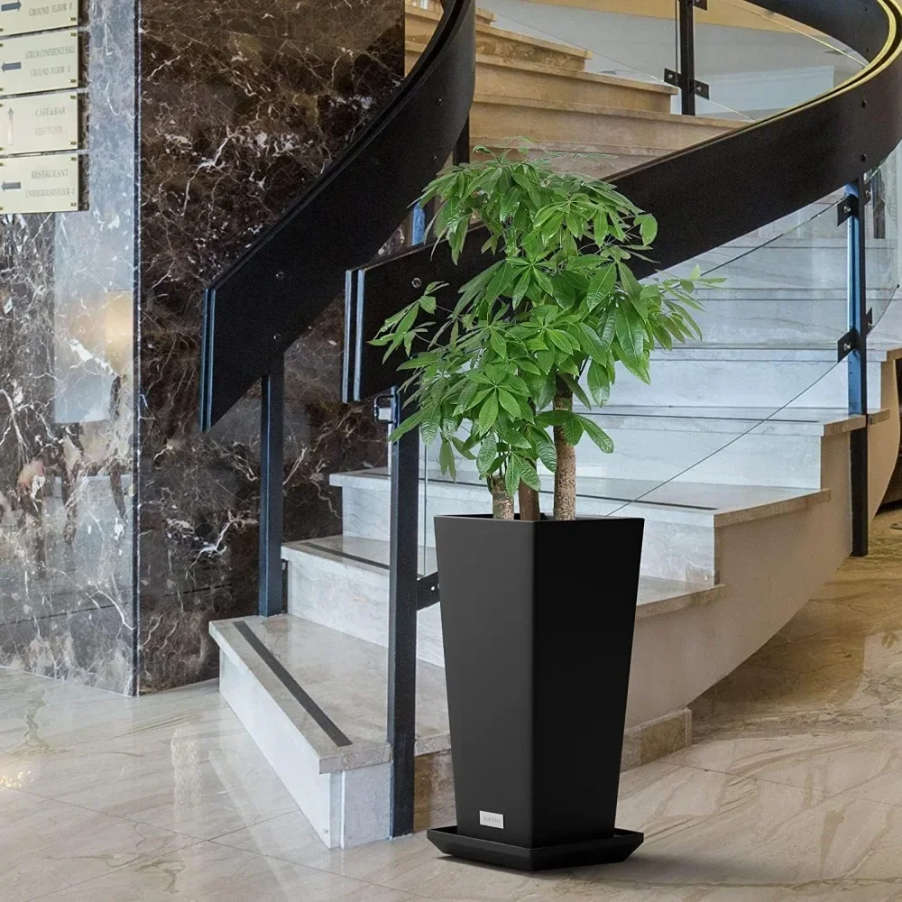 

Larger Flower Pots Indoor Taper Garden V Planter - Black（2 Packs）freight free