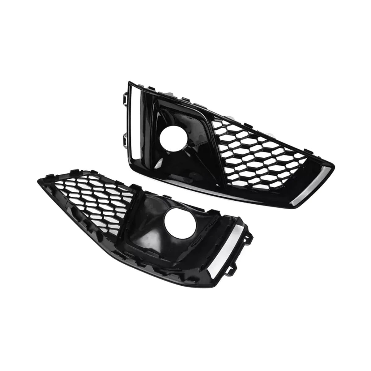 

1 Pair Car Front Bumper Fog Light Lamp Grill Grille Honeycomb for Audi A4 B9 S-LINES S4 2019 2020 8WD807681J 8WD807682J