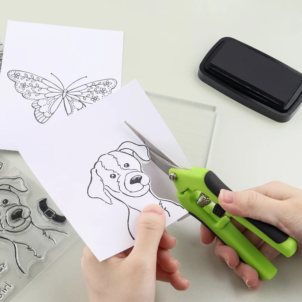 Craft Scissors Spring-Loaded Blades Multi-use Ergonomic Spring-Action For Scrapbooking Cardmaking Cutting