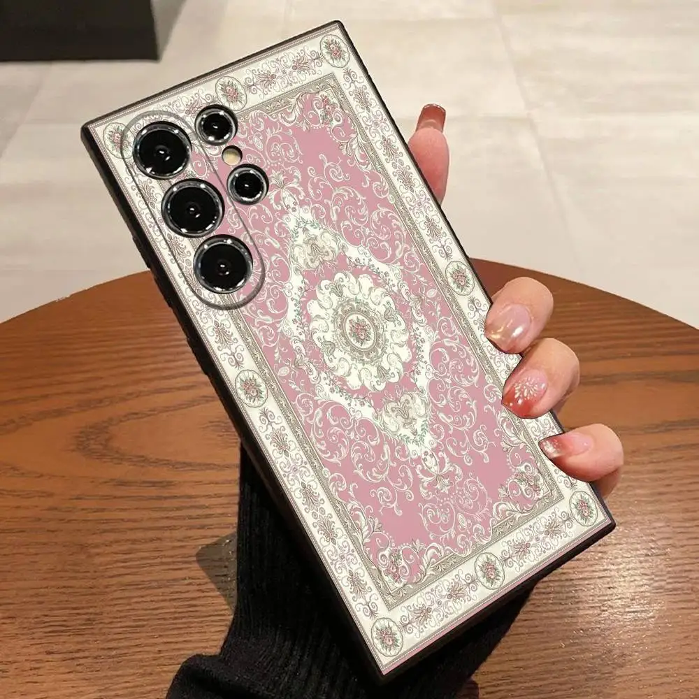 Black Persian Carpet Floral Pattern Phone Case Cover