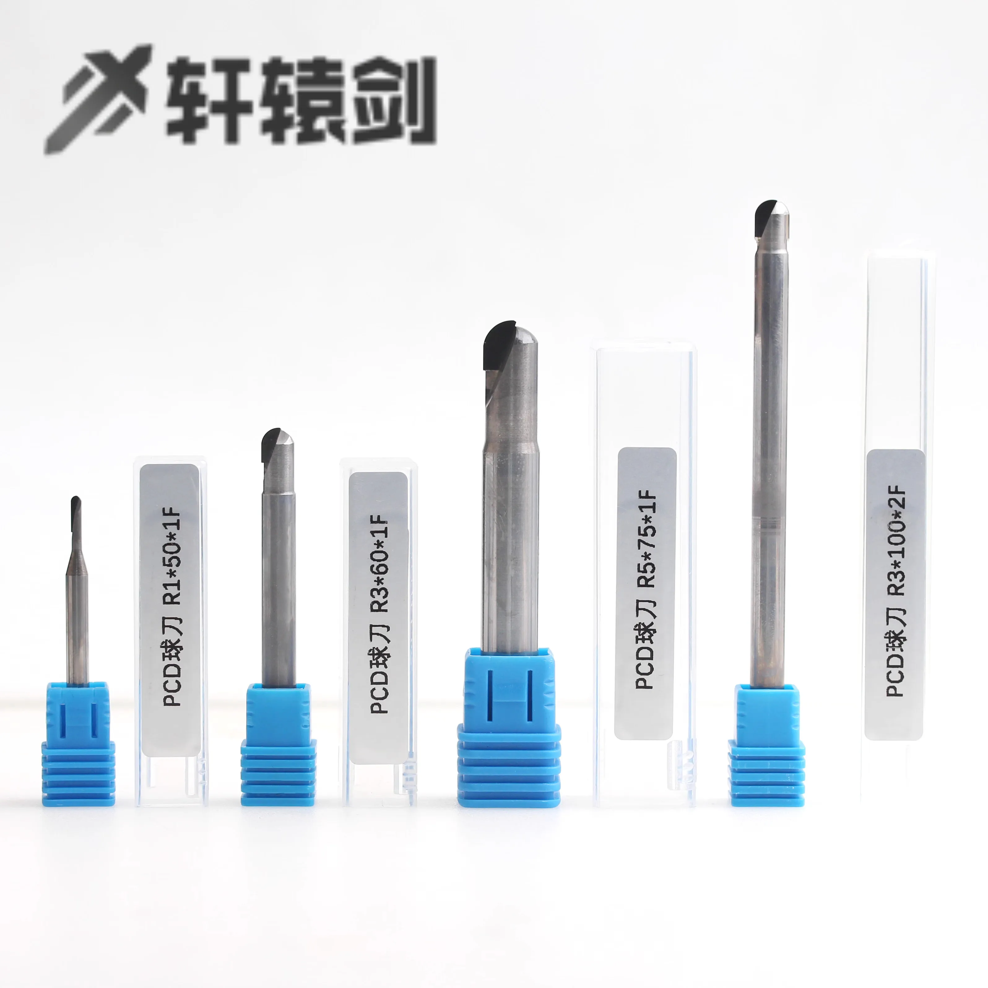 

1PC R1 R1.5 R2 R3 R4 R5 PCD End Milling Cutter Ball knife Single blade Dual Blades CNC Lather Cutter Tool