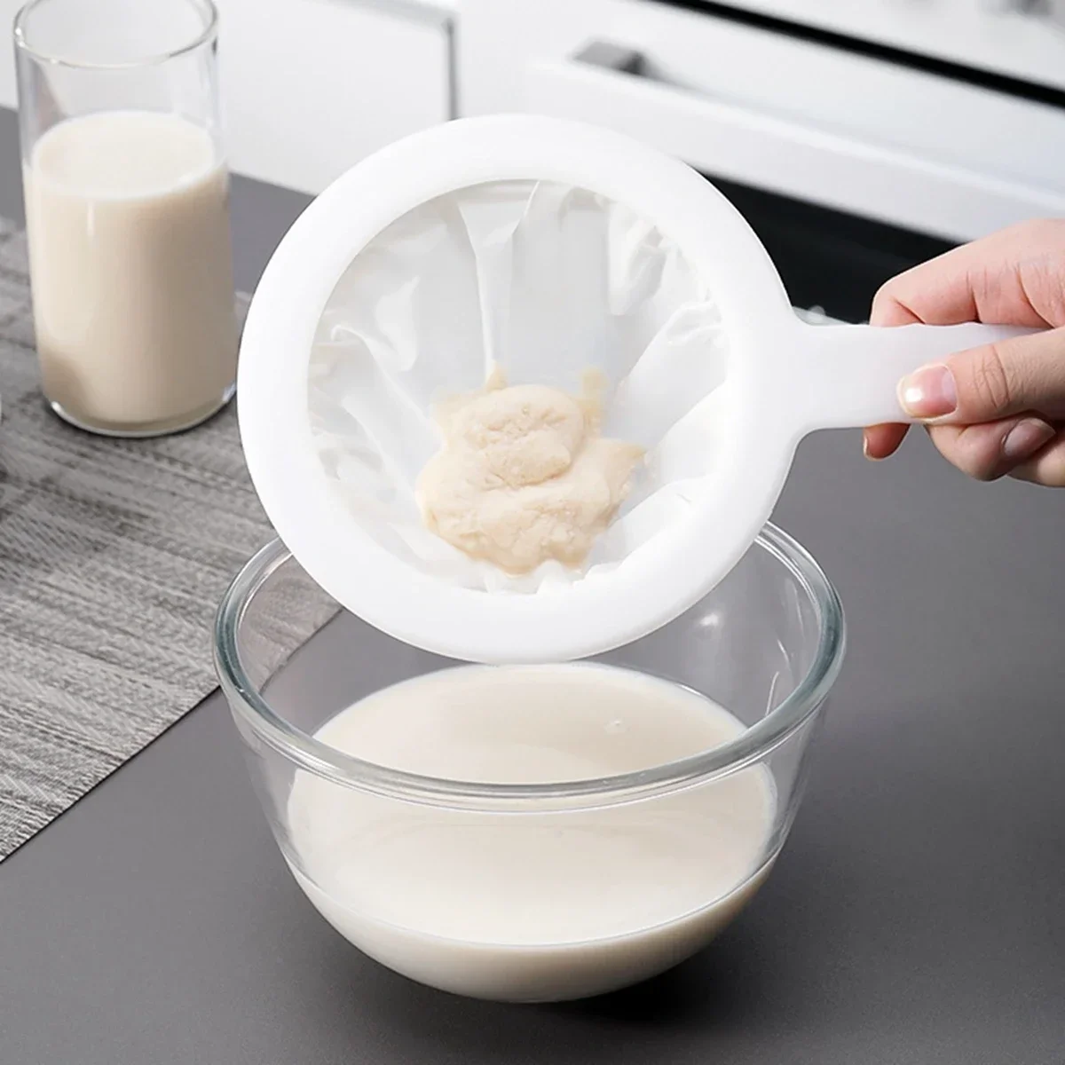 Fine Mesh Strainer Spoon Kitchen Food Strainers Reusable Fine Colander Mesh Sieve Strainer for Juice Soy Milk Coffee Wine Filter