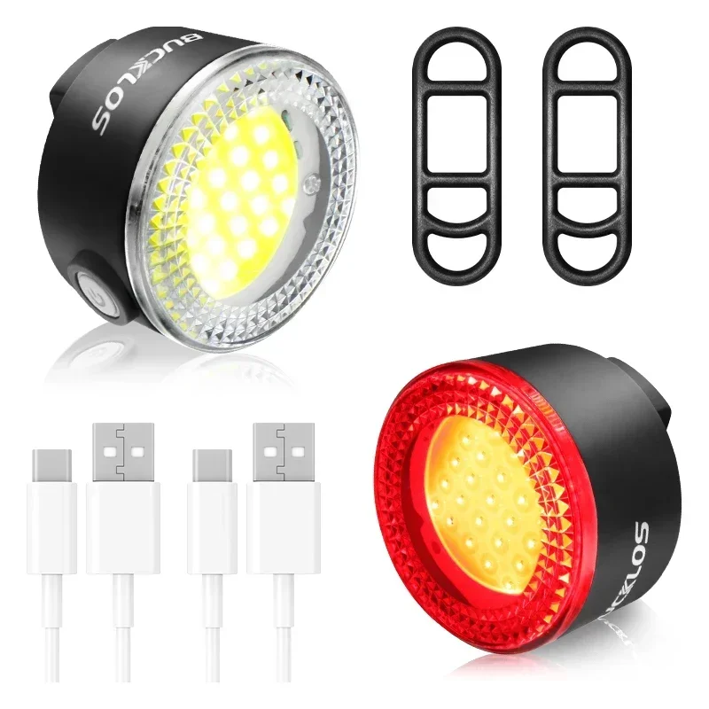 BUCKLOS Ultralight LED Bicycle Headlight and Taillight Set