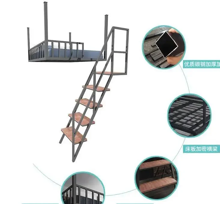 Ironwork hammock small family loft bed hanging wall bed hanging creative space-saving multi-functional elevated
