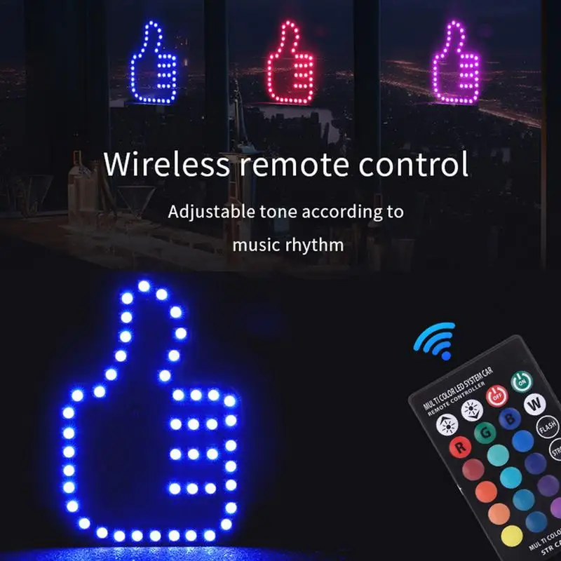 Led Hand Sign Funny Car Accessory Gesto Della Mano Car Light Car Back Window Led Sign Multifunzionale Car Led Finger Gesture Lights
