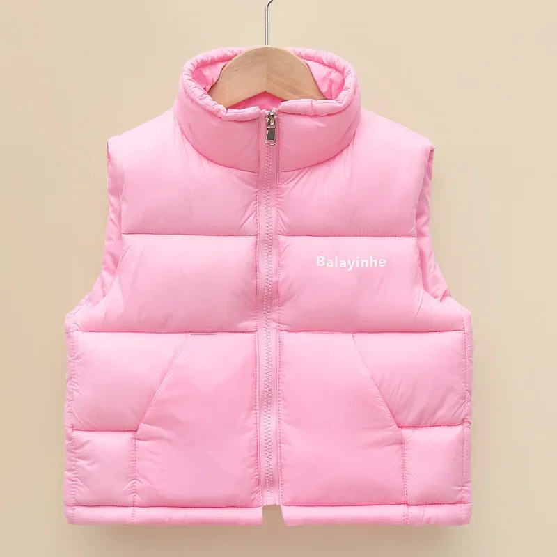 thumbnail image 1 of Chaleco de invierno con cuello alto y plumón de pato para niños, chaleco grueso informal a la moda que combina con todo, chaleco grueso para estudiantes jóvenes, prendas de vestir exteriores sin manga, 1 of 5