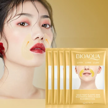 5pairs Anti-Wrinkle Removal Nasolabial Folds Patch Anti-Aging Stickers Moisturizing Firming Collagen Hyaluronic Acid Face Care