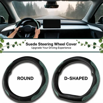Coprivolante universale per interni auto, resistente, morbido, traspirante, antiscivolo, con rivestimento in pelle, per auto, camion, SUV
