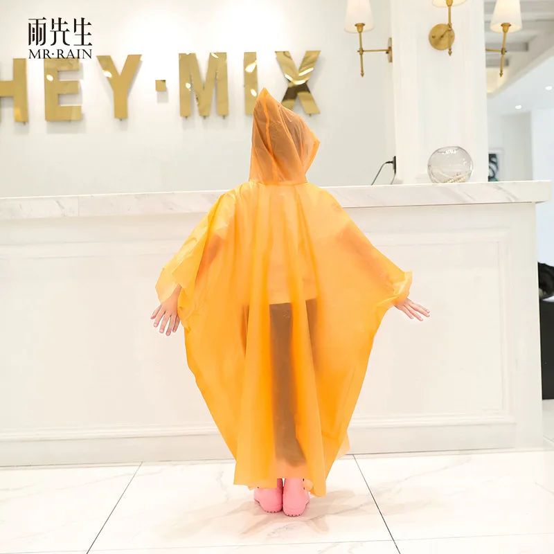 Fashion EVA Children Adult Raincoat Kid Adult Thickened Waterproof Rain Coat Girl Boy Outdoor Hiking Travel Reusable Rain Jacket