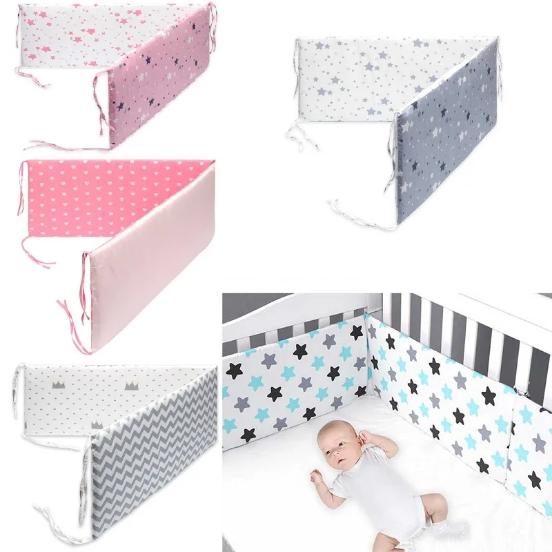 Newborn Baby Bed Crib Bumper Cot Protector 2PCS 30*130CM for Baby Drop-proof Cotton Safe Crib Pads Rail Bed Cover Protection