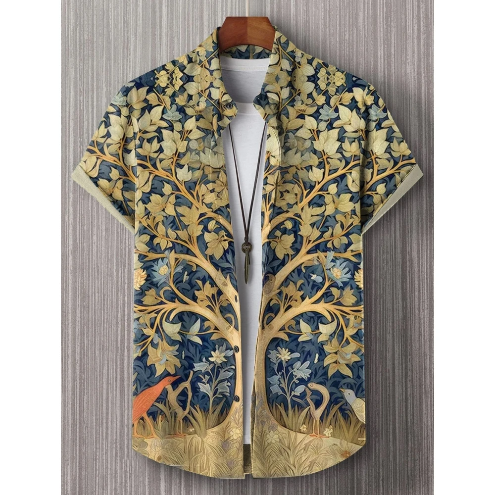 Herren Freizeit hemd Hawaii hemd Herren Sommer 3D-Druck lässig Kurzarmhemd für Herren Kleidung atmungsaktive Hemden