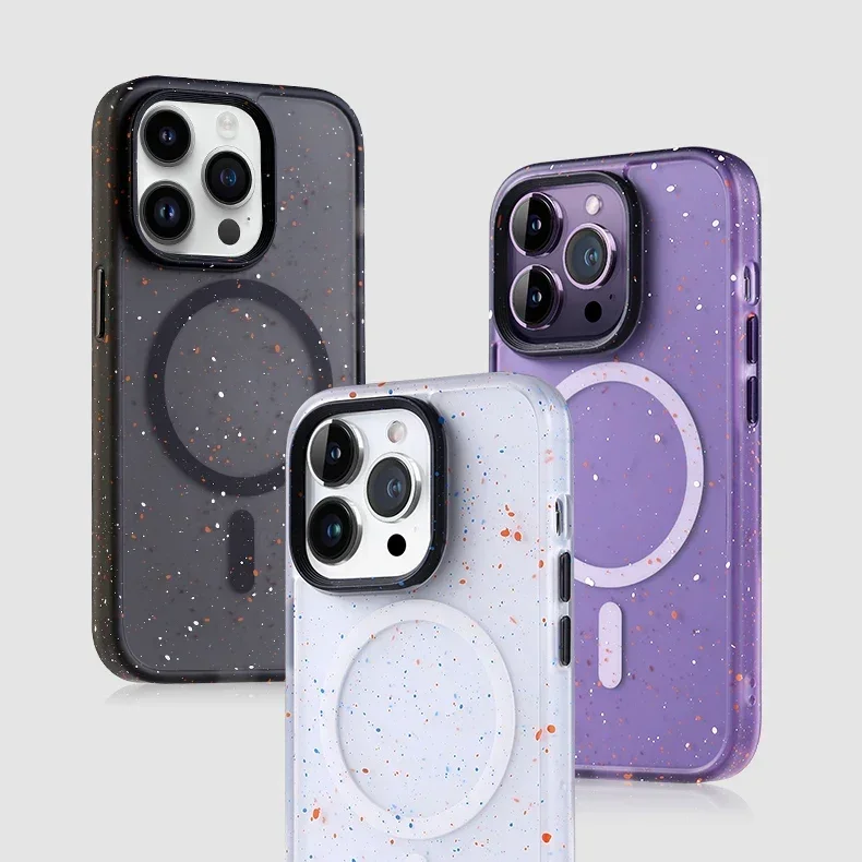 For iPhone 14 Pro Max Capa Celular ELVEV Shockproof Matte PC + TPU Magnetic Case for Magsafe Funda for iPhone 13 Pro Max