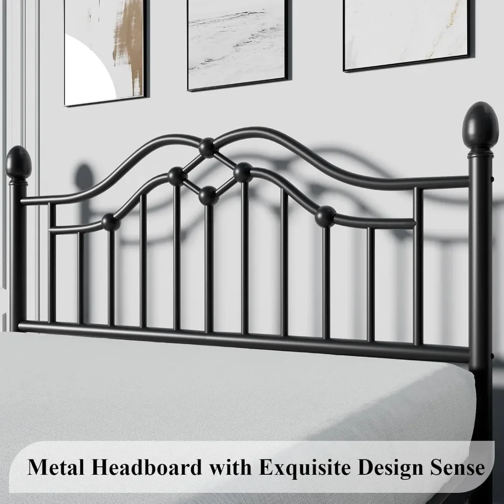 Queen Metal Bed Frame with Headboard and Footboard, Iron Platform Bed Frame, Under Bed Storage, No Box Spring Needed, beds 5
