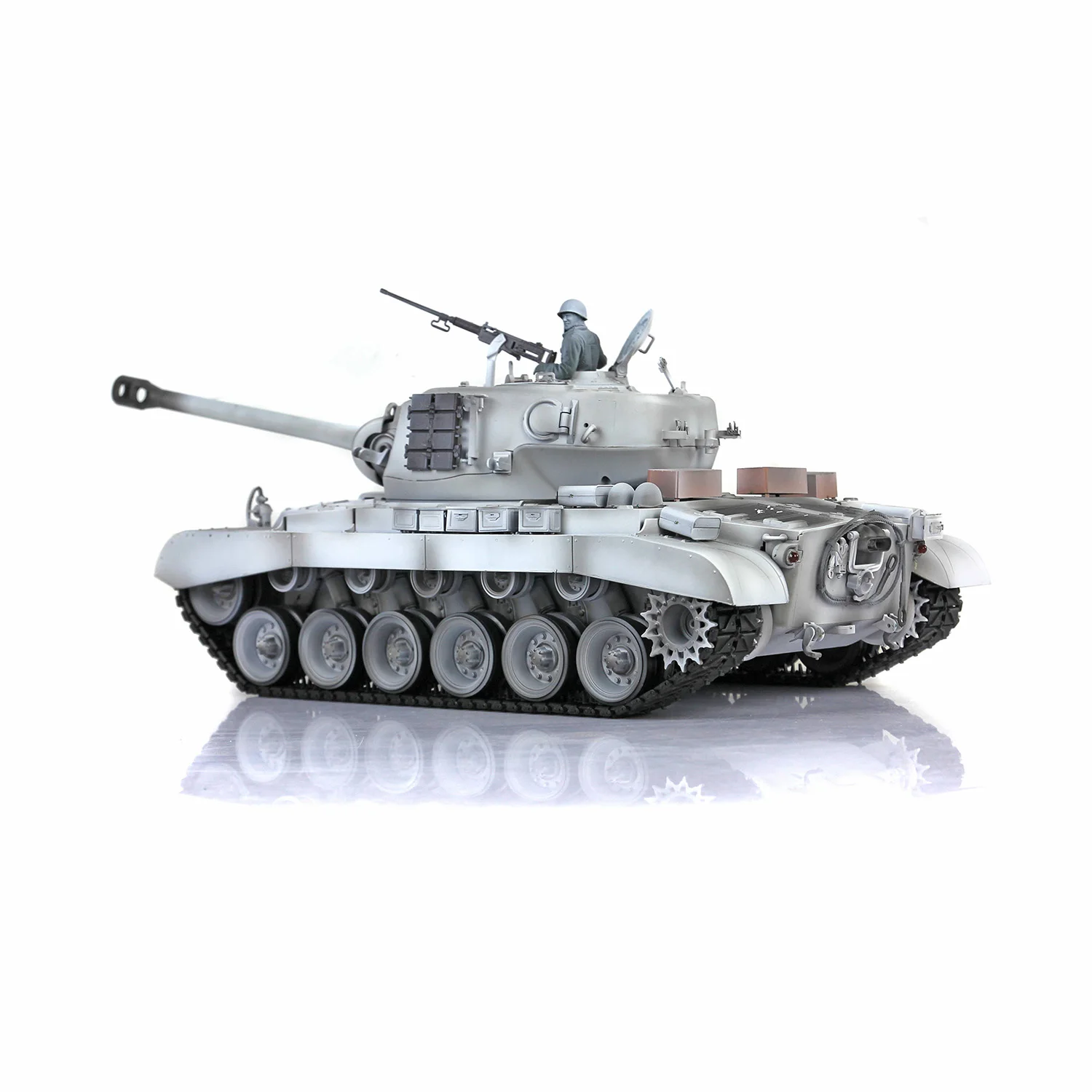 1/16 HENG LONG 7.0 M26 RC Tank 3838 360° Turret Steel Gearbox Barrel Recoil Soldier Infrared Fire Machine Gun BB Toys TH20332 3