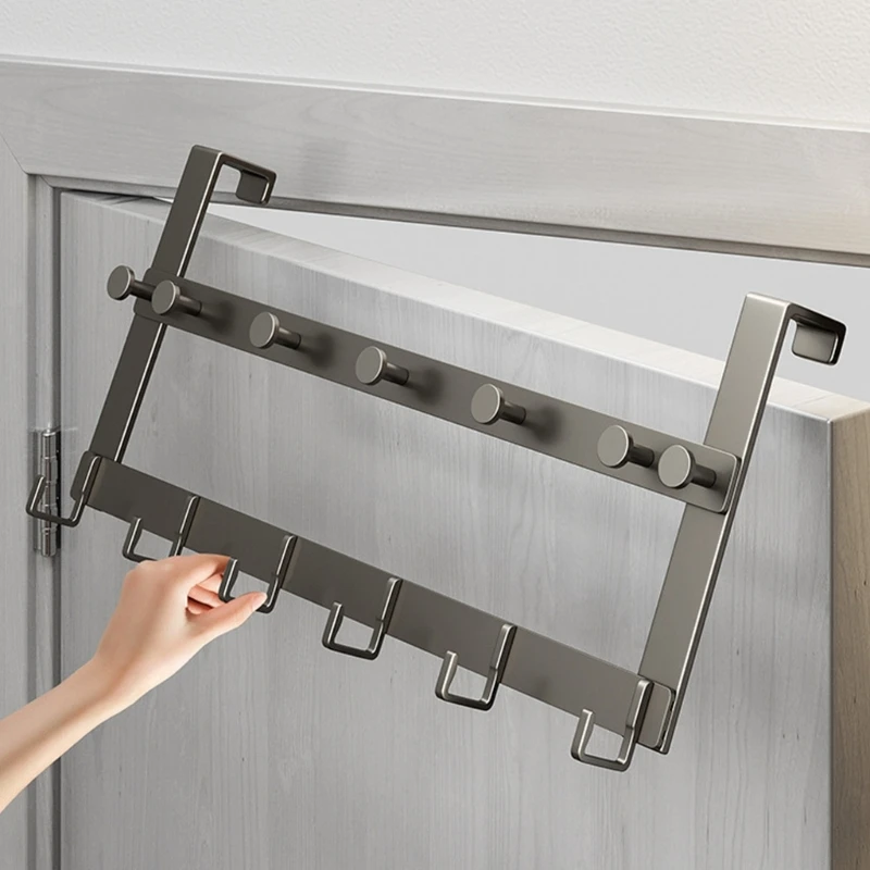 Over the Door 13 Hooks Punch-free Home Rack Clothes Coat Hat Bag Towel Hanger Keys Holder Bathroom Kitchen Decor