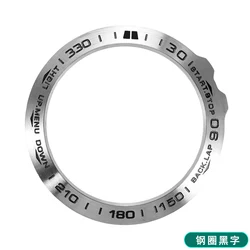 Premium Solid Stainless Steel Replacement Bezel Ring - Aftermarket Bezel Insert Accessories - Fenix 5X (A silver - black)